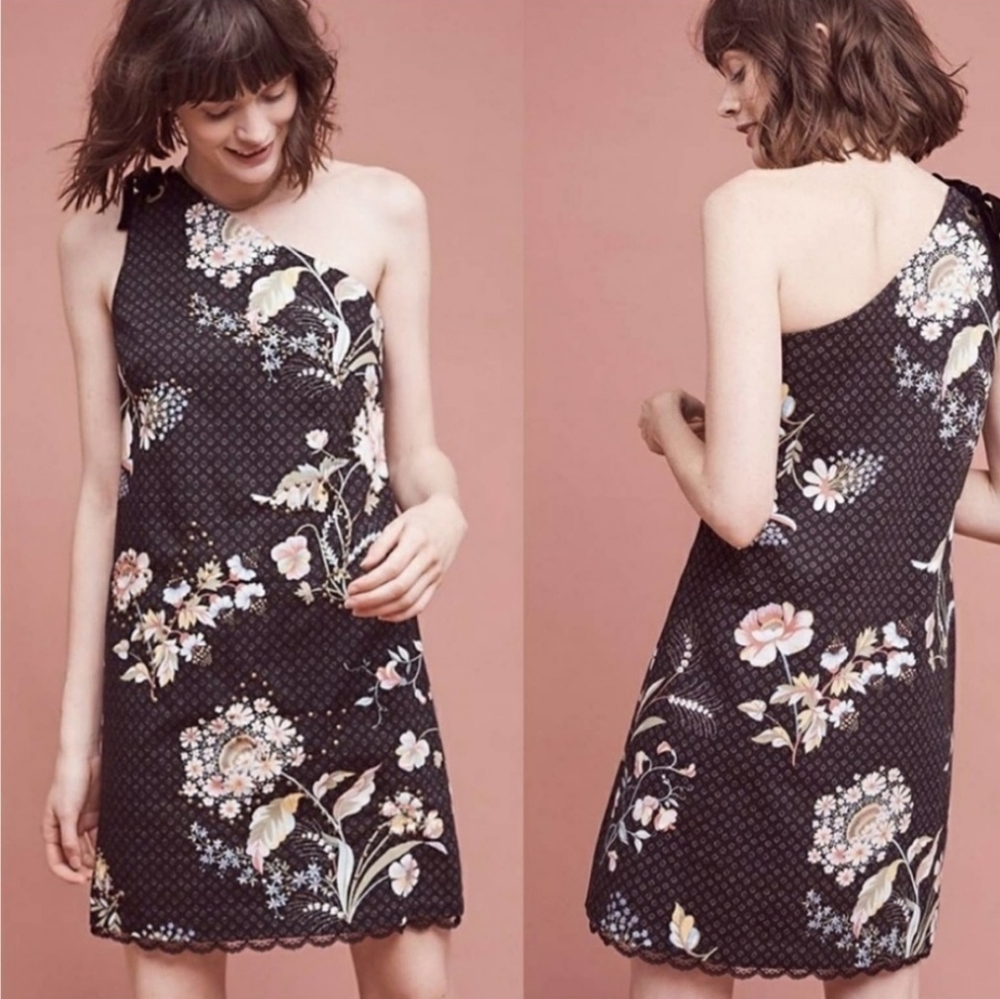Maeve Anthropologie Ashbury one shoulder dress